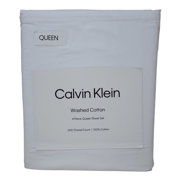 Calvin Klein 4-Piece Queen Sheet Set 300 Thread Count 100% Cotton - Picture 1 of 7